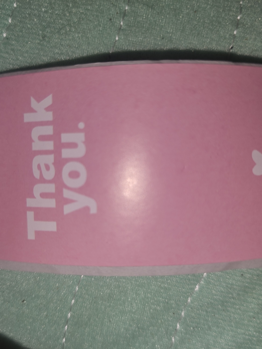 Pink "Thank You" Sticker  Box Sealer